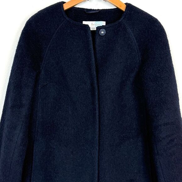 Boden Navy Wool Mohair Mid-Length Coat 2 - Picture 2 of 9